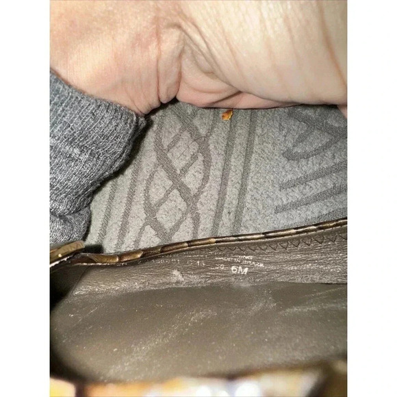 Tory Burch Reva Golden Snakeskin Logo Medallion Ballet Flats Size 6M  NWOB - Picture 3 of 5